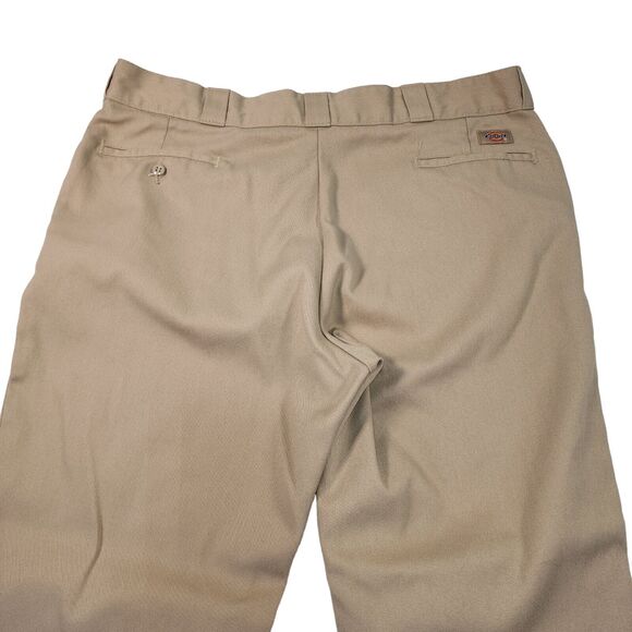 DICKIES 874 Regular Fit Flex Pants Men Size W42 L30 Chino Talon Zipper Tan - Picture 4 of 11